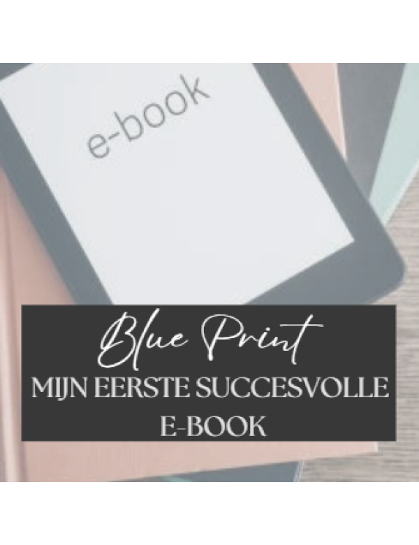 Blueprint, Mijn eerste succesvolle e-book